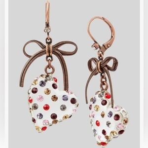 Betsey Johnson Multi Lucite Heart Drop Earrings